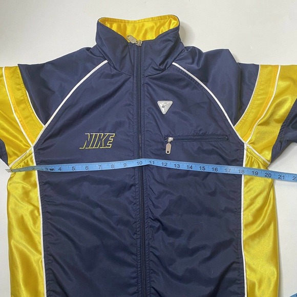 Nike Athletics Youth SZ L 14-16 Track Jacket Full Zip Windbreaker Blue Gold - Picture 8 of 10